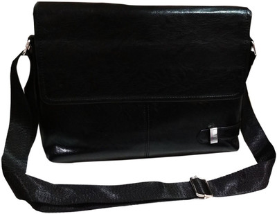 

VShine Briefcase Bag Black Leatherette Office Laptop Bag for Men Messenger Bag Sling Bag(Black, 30 L)