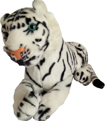

styles creation Soft Toy White Tiger Animal (13 Inch) Doll Teddy Spinner - 13 inch(White, Black), Black;white