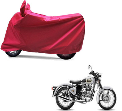 Auto Age Two Wheeler Cover for Royal Enfield(Classic 500, Red)