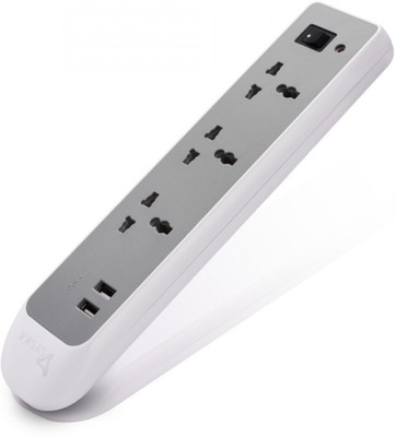 Syska SYSKA 3 Way Extension Board SSK-EBU-0301 USB Charger(White with grey)