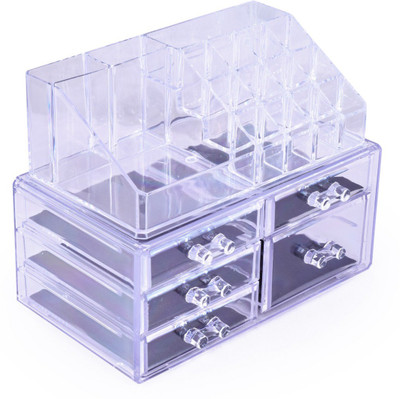 

ShopAis Cosmetic Organizer Cum jewellery Box With 5 Drawers For jewellery Cosmetics Makeup Vanity Box(White)