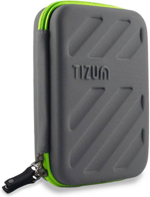 

Tizum Portable Universal Travel Organizer Pouch for Cosmetic Makeup Brush Jewelry - Rugged, Shock Proof & Water Resistant Multi Purpose Vanity Box(Grey)
