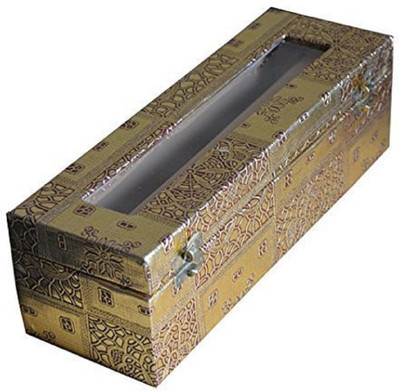 

BEntrprise Fabric Gold Plating Antique Single Bangle Box Bangle Box Vanity Box(Golden)