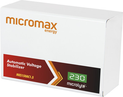 

micromax energy limited MES150AC 1.5 Micromax Voltage Stabilizer AC 1.5(White)