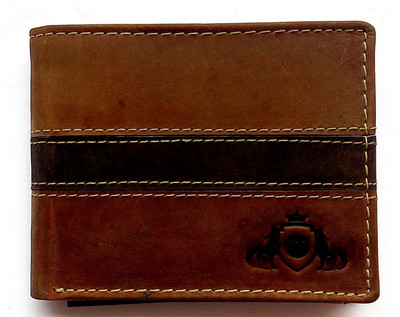 

RN Fashion Men Brown Genuine Leather Wallet(10 Card Slots), Tan brown
