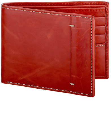 

Creative India Exports Men Red Genuine Leather Wallet(10 Card Slots)