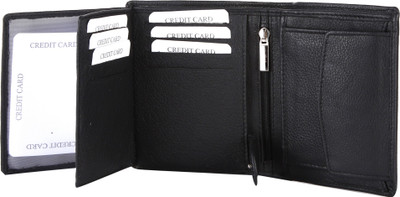 

myseeku Men Black Genuine Leather Wallet(12 Card Slots)