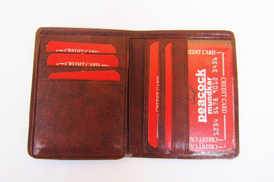 

Peacock Mundkar Boys Black Artificial Leather Card Holder(10 Card Slots), Brown