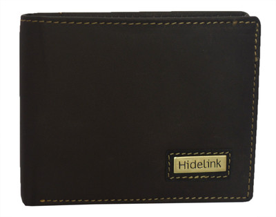 

Hidelink Men Black Genuine Leather Wallet(6 Card Slots)