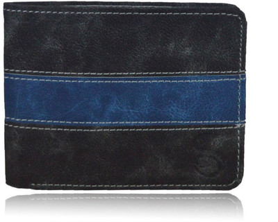 

Creative India Exports Men Casual Blue, Black Genuine Leather Wallet(4 Card Slots), Black;blue