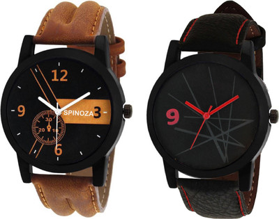

SPINOZA 02S01P135 professional leather belt stylish and attractive couple Watch - For Men