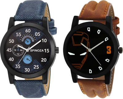 

SPINOZA 02S01P137 professional leather belt stylish and attractive couple Watch - For Men