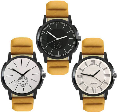 

PMAX 0508-Diwali Special 3 Watches Combo With Desiginer Dial And Strap FOR Watch - For Men