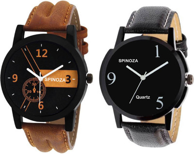 

SPINOZA 02S01P133 professional leather belt stylish and attractive couple Watch - For Men