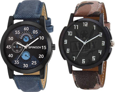 

SPINOZA 02S01P136 professional leather belt stylish and attractive couple Watch - For Men