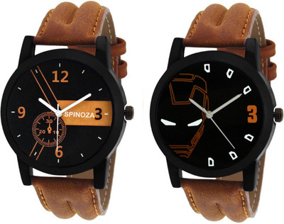 

SPINOZA 02S01P131 professional leather belt stylish and attractive couple Watch - For Men