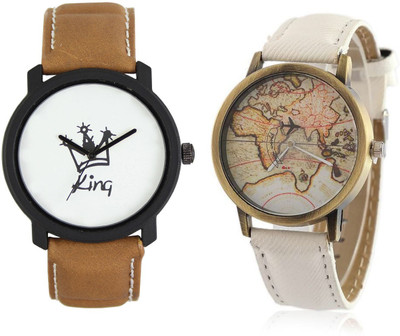 

CLOUDWOOD 18_CW22White Analog Leather Strap Dial Boy's Wrist Watch - For Men