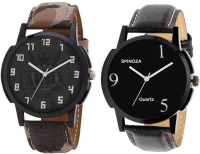 

SPINOZA 02S01P144 professional leather belt stylish and attractive couple Watch - For Men