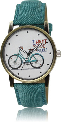 

AD Global LR0229 All New Collection Green Leather Strap with Designer Printed Dial Analog Watch - For Girls