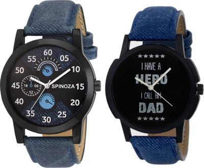 

SPINOZA 02S01P140 professional leather belt stylish and attractive couple Watch - For Men