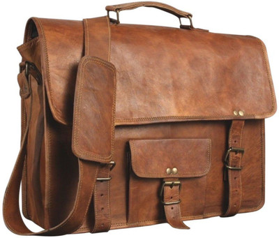 

STYLOLEATHERBAGS STYLOLEATHERBAGS1 Messenger Bag(Brown, 15 inch)