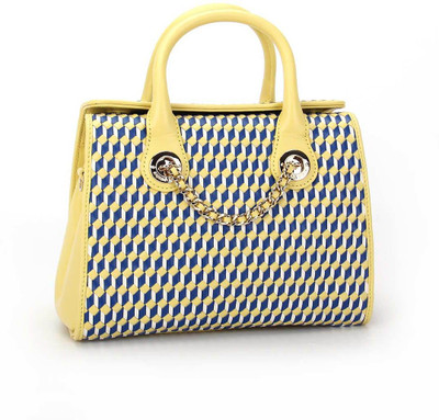 

Sabrina Scala Hand-Woven in 3D Cube With a Gold-Chain Yellow Shoulder Bag Shoulder Bag(Yellow, 2 L)