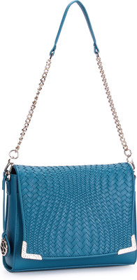 Sabrina Scala Hand-Woven With Metal Corner Green Shoulder Bag Shoulder Bag(Green, 2 L)