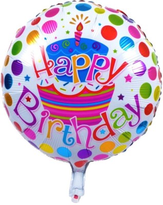 

ziggle Printed 4 pcs Happy birthday Foil balloons theme Happy birthday theme birthday party polka dotted Balloon(Multicolor, Pack of 4)