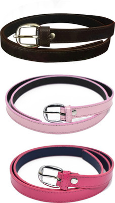 

style along Women Casual, Party Brown, Pink Artificial Leather Belt