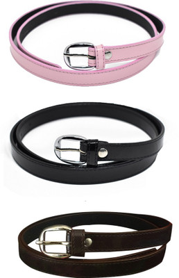

style along Women Casual, Party Pink, Black, Brown Artificial Leather Belt, Black;brown;pink