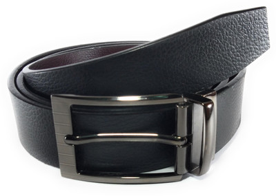

DJ Men Black Genuine Leather Reversible Belt, Black;brown