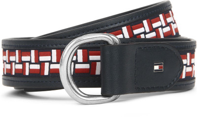 

Tommy Hilfiger Men Casual Multicolor Genuine Leather Reversible Belt, Navy+red+white