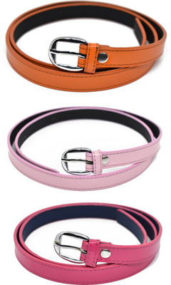 

style along Women Orange, Pink Artificial Leather Belt