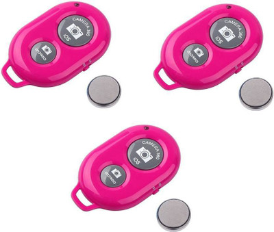 

MEZIRE SET OF 3PC Camera Wireless Bluetooth Remote Controler Shutter For Selfie Stick-Tripod-Samrt Phone Camera Remote Control (Pink) Camera Remote Control(Pink)