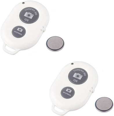 

MEZIRE SET OF 2PC Camera Wireless Bluetooth Remote Controler Shutter For Selfie Stick-Tripod-Samrt Phone Camera Remote Control (White) Camera Remote Control(White)