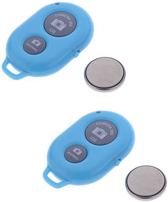 

MEZIRE SET OF 2PC Camera Wireless Bluetooth Remote Controler Shutter For Selfie Stick-Tripod-Samrt Phone Camera Remote Control (Blue) Camera Remote Control(Blue)