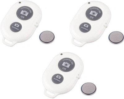 

MEZIRE SET OF 3PC Camera Wireless Bluetooth Remote Controler Shutter For Selfie Stick-Tripod-Samrt Phone Camera Remote Control (White) Camera Remote Control(White)