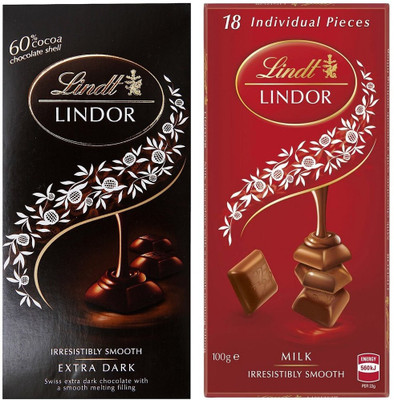 

Lindt Milk and Extra Dark Bars(Pack of 2, 100 g)