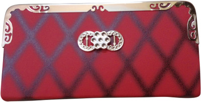 

Haryana Craft Casual Red Clutch