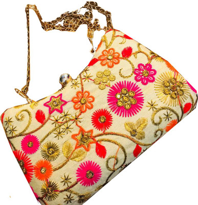 

Craftbazaar Party Gold Clutch