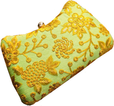 

Craftbazaar Party Green Clutch