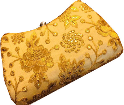 Craftbazaar Party Gold Clutch