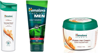 

Himalaya Damage Repair Protein Conditioner, Protein Hair Cream, Men Daily Nourish Styling Gel(Set of 3)