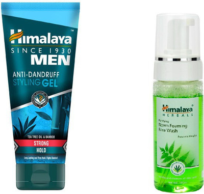 

Himalaya Men Anti-Dandruff Styling Gel, Purifying Neem Face Wash(Set of 2)
