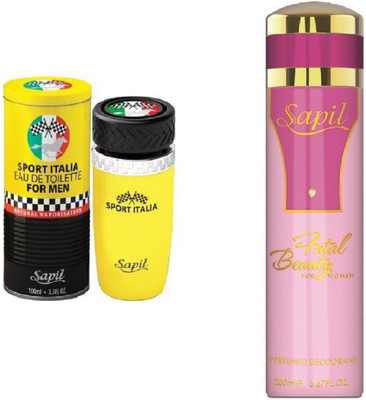 

Sapil Fatal Beauty Perfume with Sport Italia (Imported From U.A.E)(Set of 2)