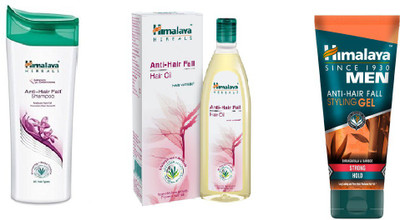 Himalaya Anti Hair Fall Shampoo, Anti Hair Fall Hair Oil, Men Anti Hair Fall Styling Gel(Set of 3)