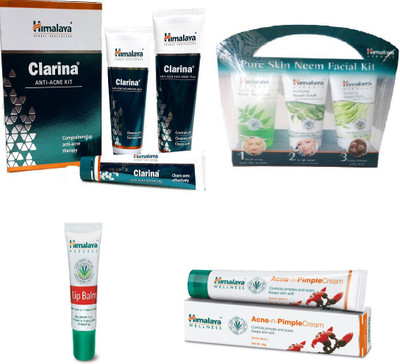

Himalaya Clarina Anti Acne Kit, Pure Skin Neem Facial Kit, Lip Balm, Pimple Cream(Set of 6)