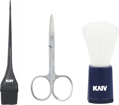 

Kaiv Shaving Brush, Mehndi Dye Brush and Beard- Moustache Scissor(Set of 3)