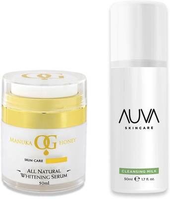 

Oceanic Gold All Natural Whitening Serum & AUVA Cleansing Milk(Swiss Made)(Set of 2)