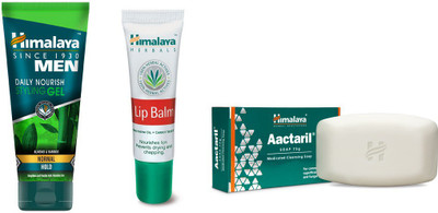 

Himalaya Men Daily Nourish Styling Gel, Lip Balm, Aactaril Soap(Set of 3)